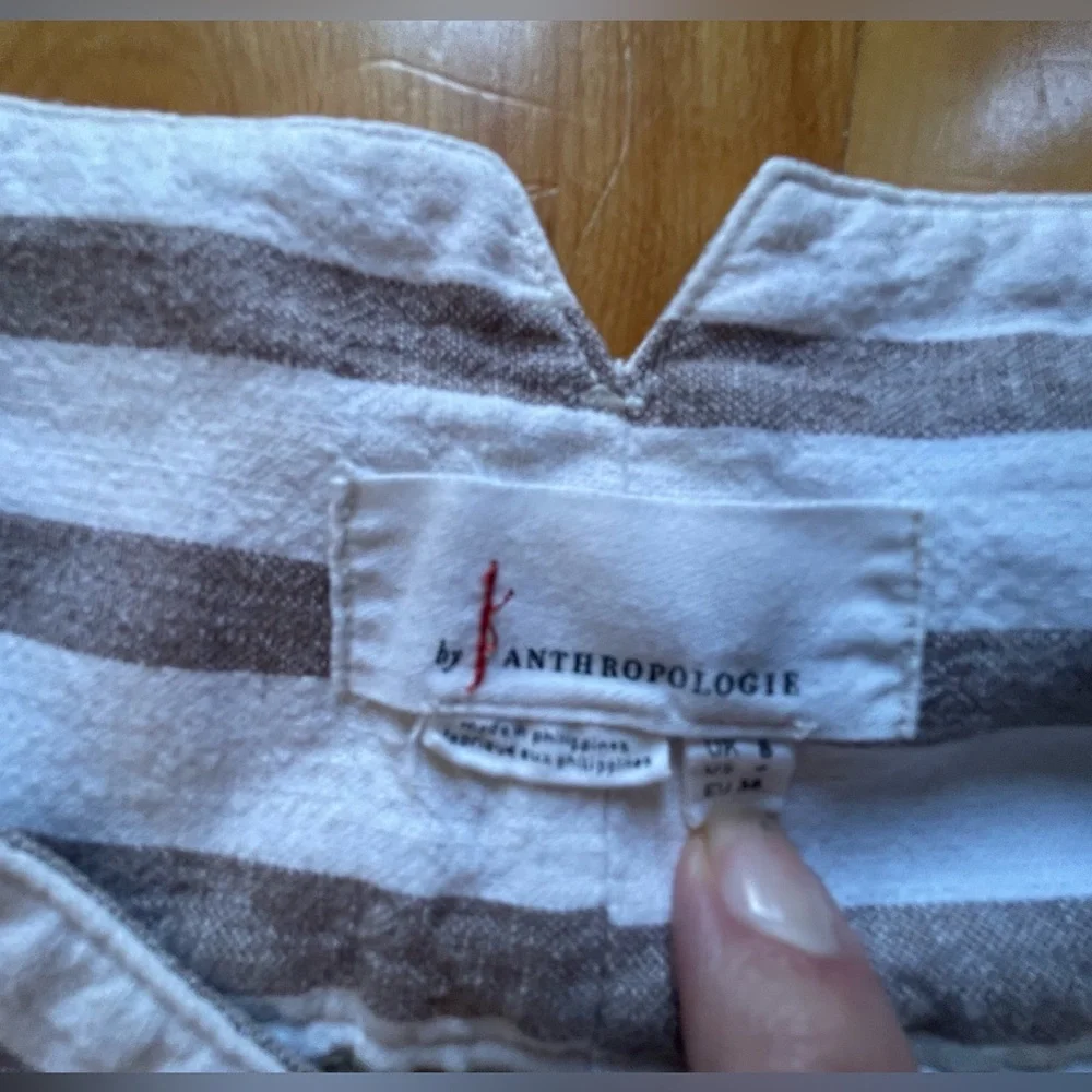 Anthropologie Linen Striped Pants - Picture 5 of 10